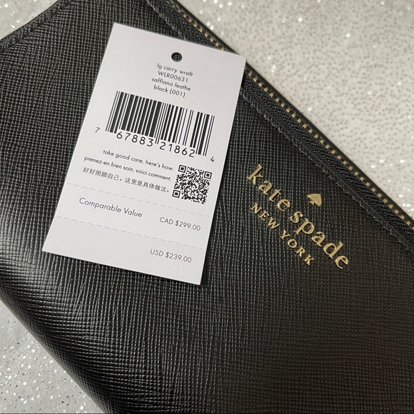 KATE SPADE Black Staci Large Carryall Wristlet Clutch Wallet - Picture 8 of 8